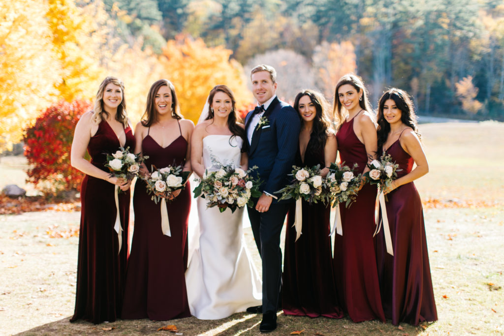 Fall wedding, fall bridesmaids dress, red bridesmaid dress, red wine bridesmaids dress
